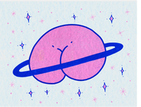 Butt Planet riso print by Blue Hare Comix