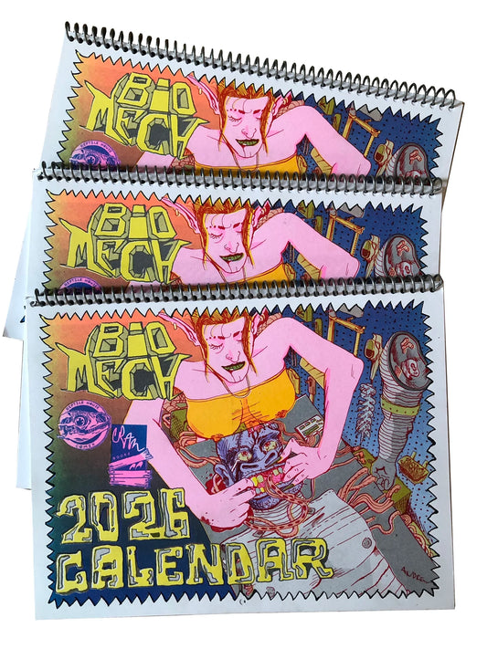 2026 'BIO-MECH' RISO Wall Calendar by Reptile House and Cram Books