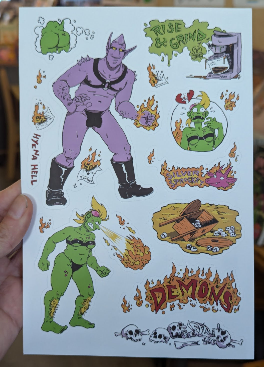 Demons: Rise and Grind Sticker sheet