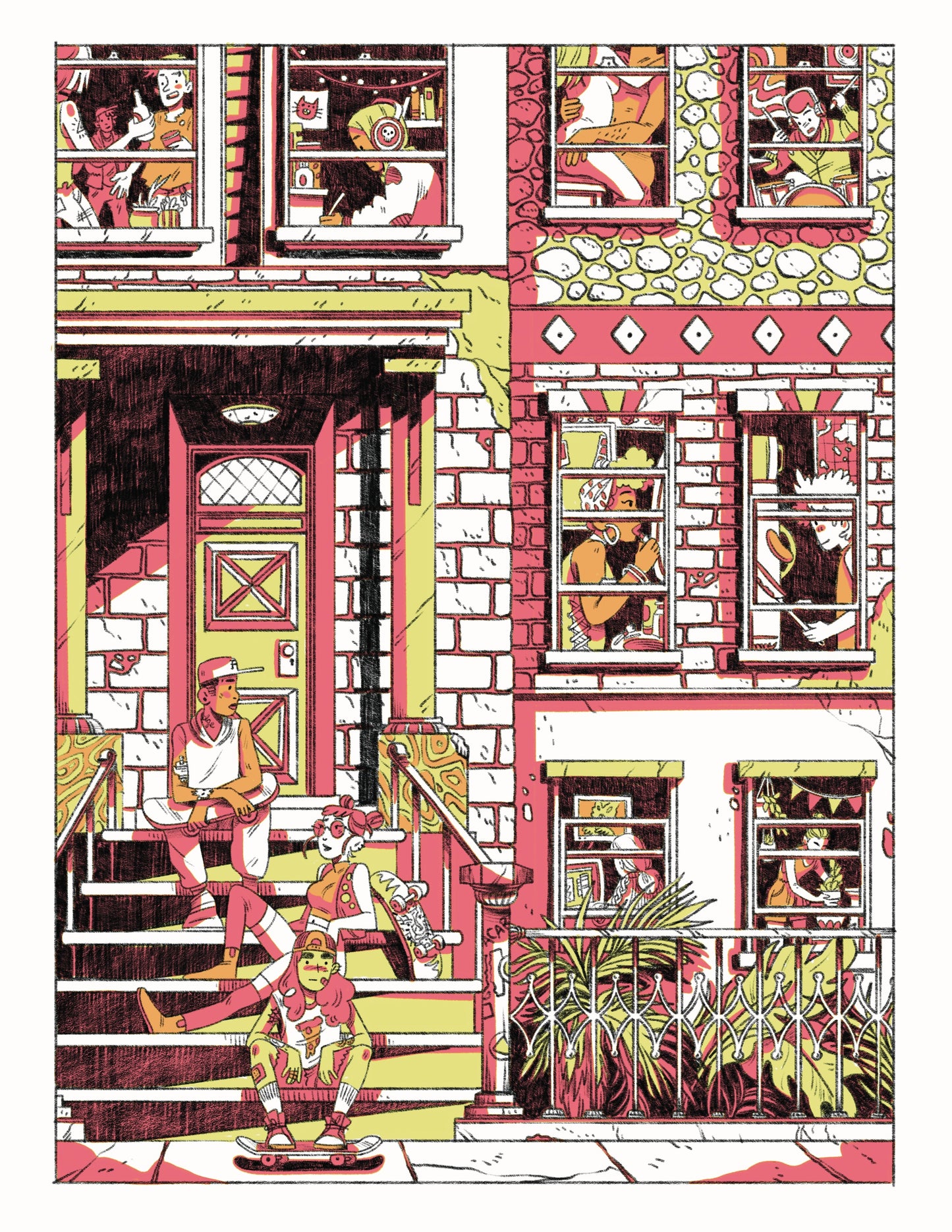 Fundraiser Print: Sunset Stoop by Nicole Goux