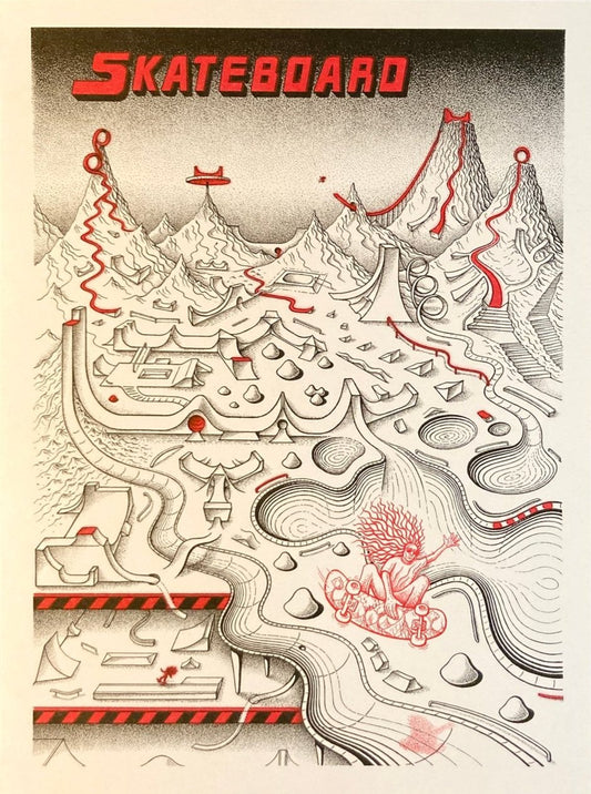 Risograph: Skateboard  (8x10.75") by Rodger Binyone