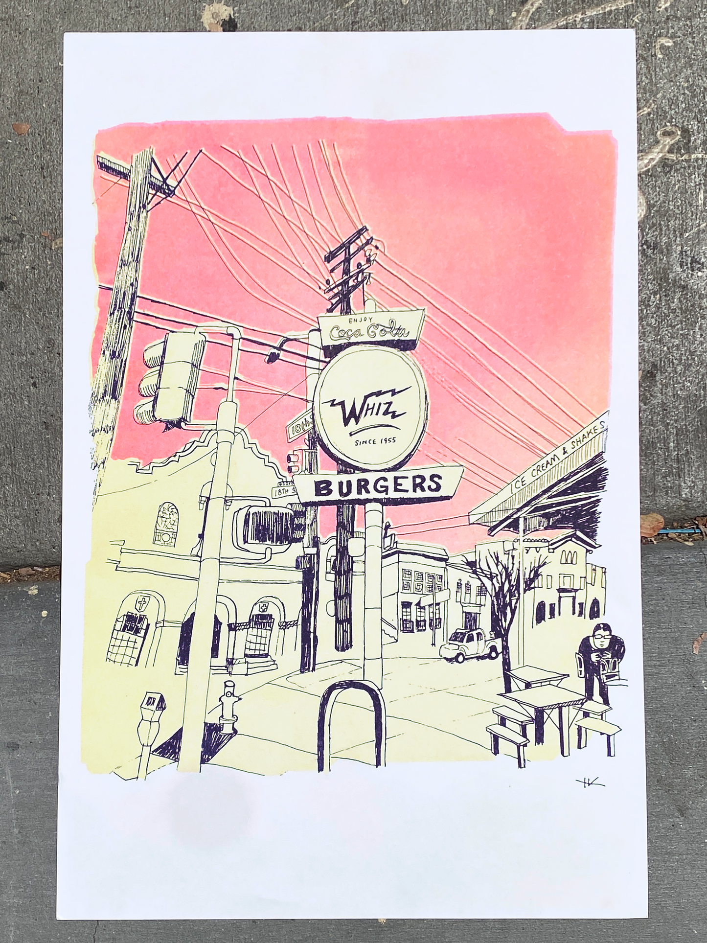 Whiz Burgers by Yoko Ok "11X17" RISO PRINT