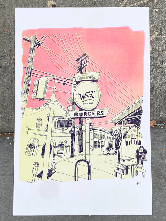 Whiz Burgers by Yoko Ok "11X17" RISO PRINT