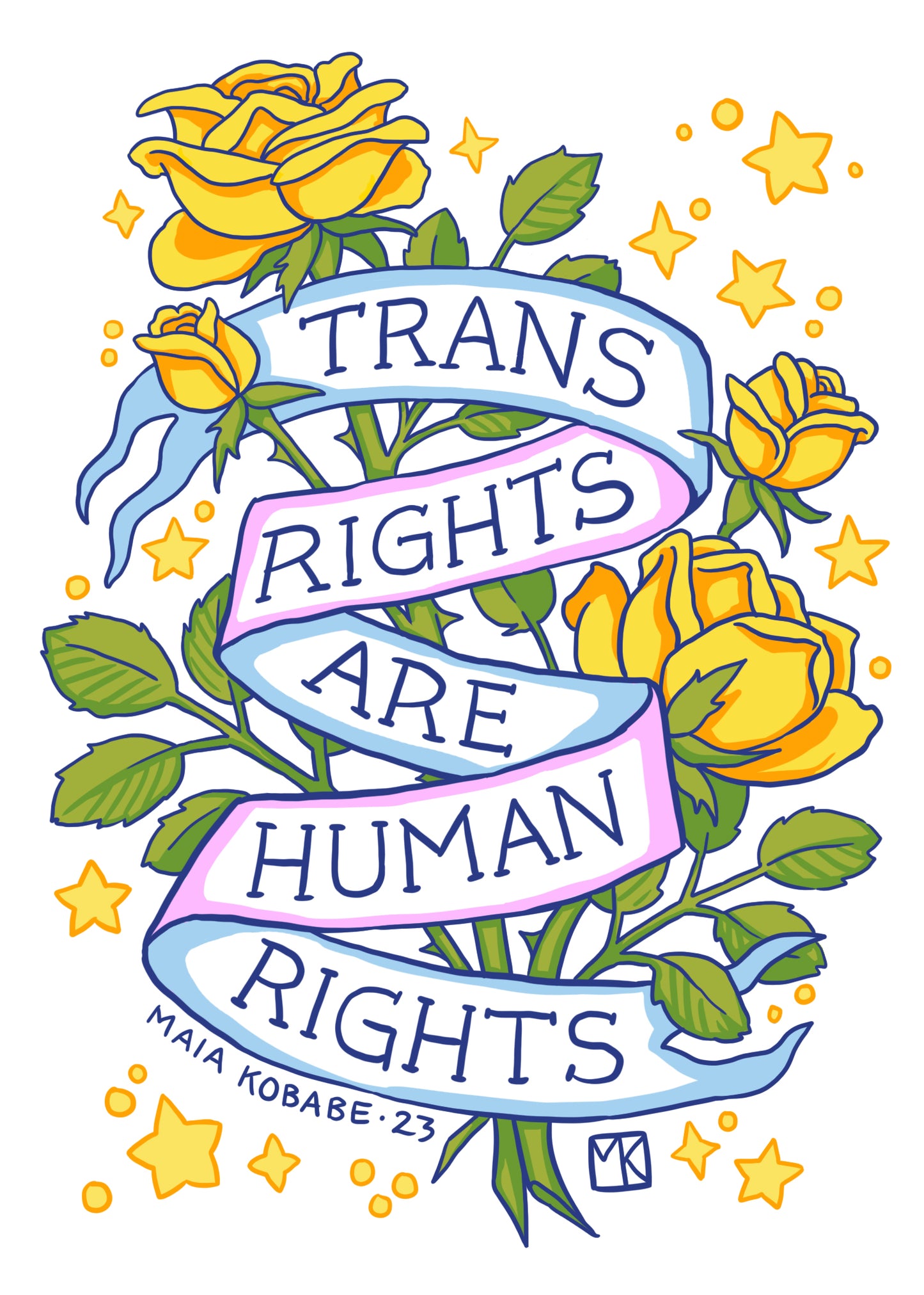 Trans Rights are Human Rights sticker by Maia Kobabe