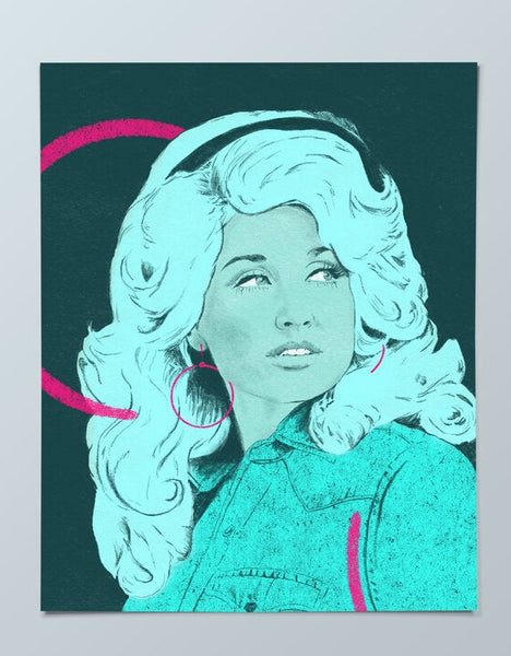 Risograph Print: Dolly Parton by Lauren Denitzio