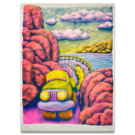 Risograph Print: Highway 1 (11"x15") by Ian Mackay