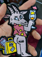 Embroidered Patch: Silver Sprocket Goat Dude on Tour