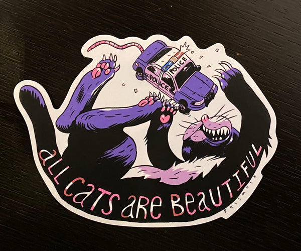 Sticker: All Cats Are Beautiful (ACAB) in Color by Ben Passmore