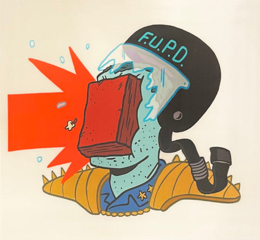 F.U.P.D Antifa Super Soldier sticker by Mattie Lubchanski