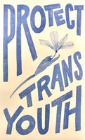 Risograph Print: Protect Trans Youth by Ramona Sharples