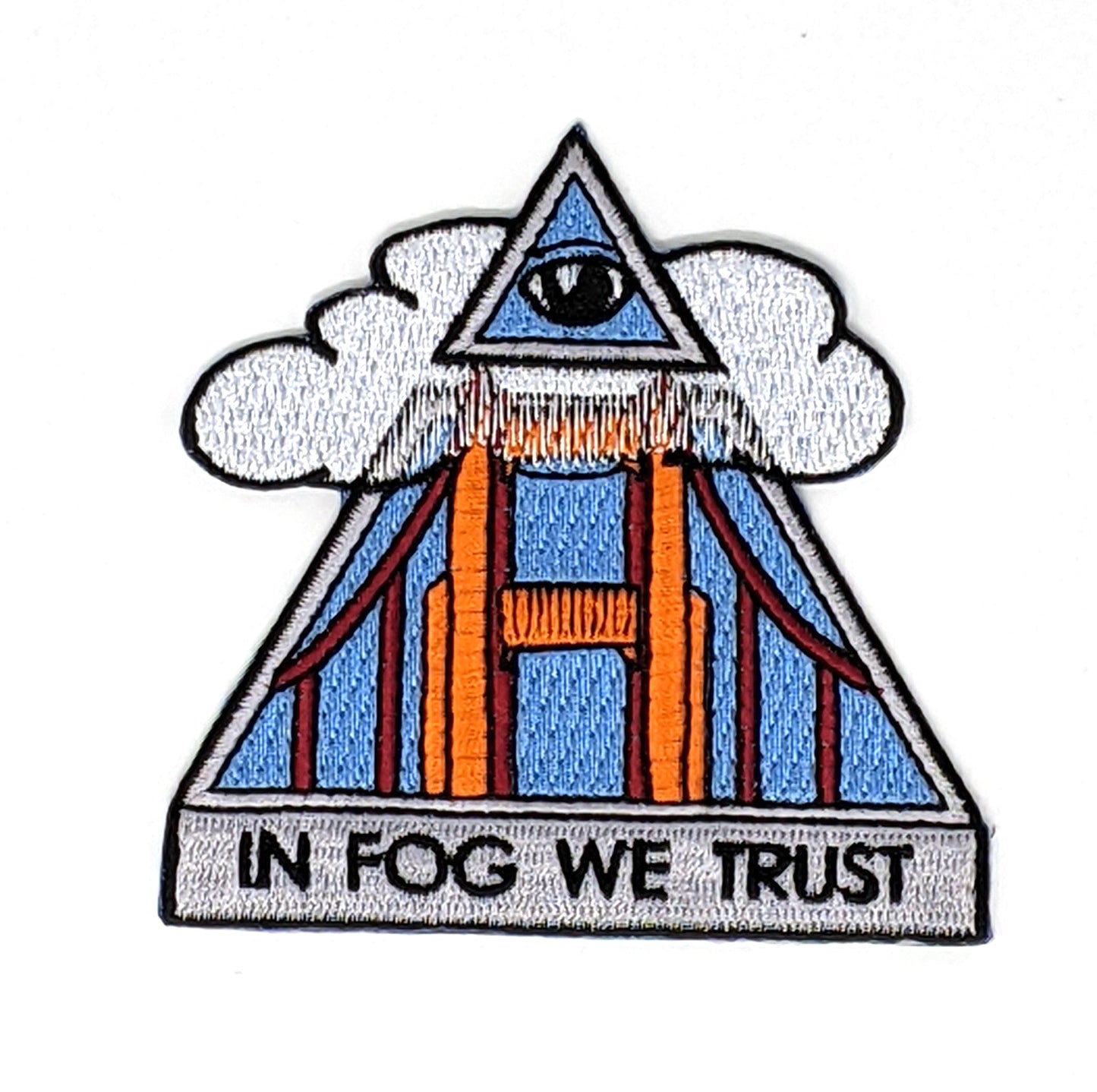 Embroidered Patch: In Fog We Trust by Sarah Duyer