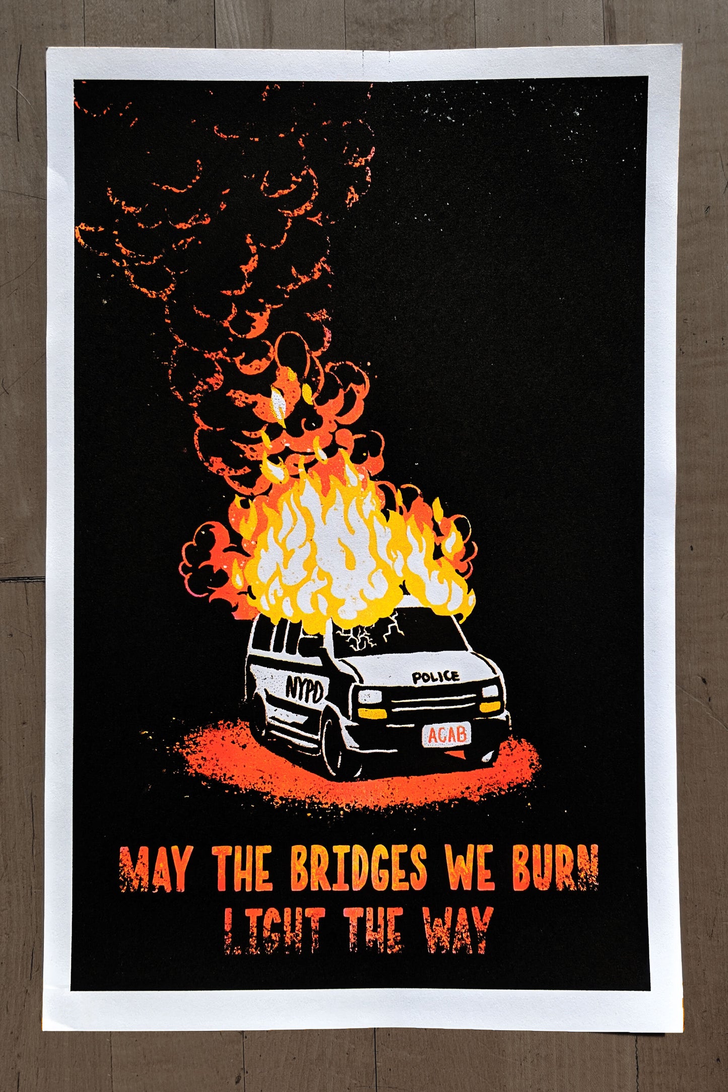 Bridges We Burn Light The Way Print by Vreni Stollberger