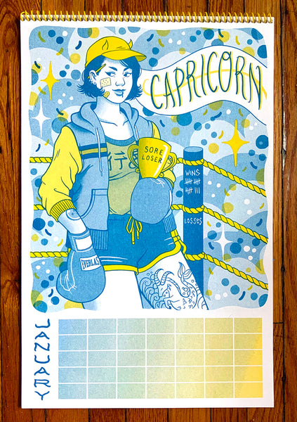 Zodiac Risograph Calendar by Jenn Woodall