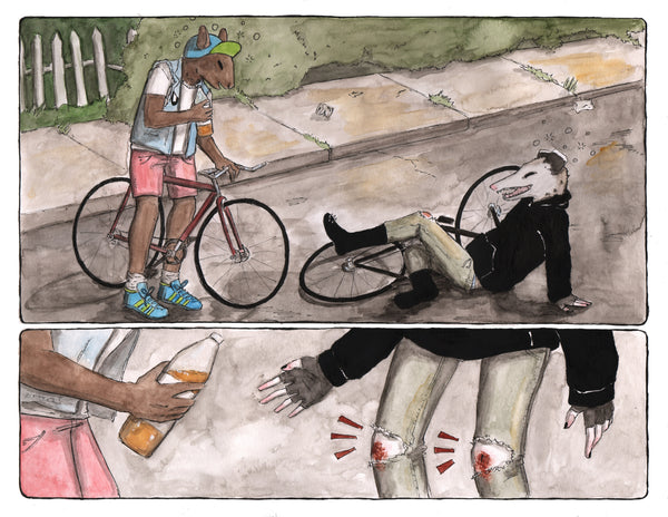 Print: Bike Accident by Lauren Monger
